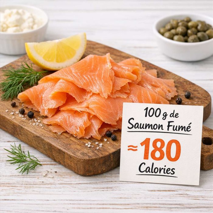 Combien de calories dans 100 g de saumon fumé ?