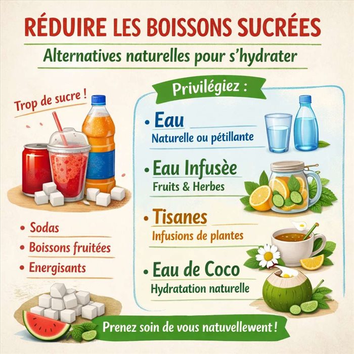 Réduire les boissons sucrées : alternatives naturelles pour s'hydrater