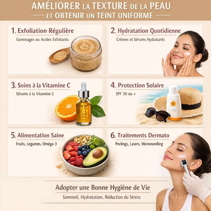 Comment améliorer la texture de la peau et uniformiser le teint ?