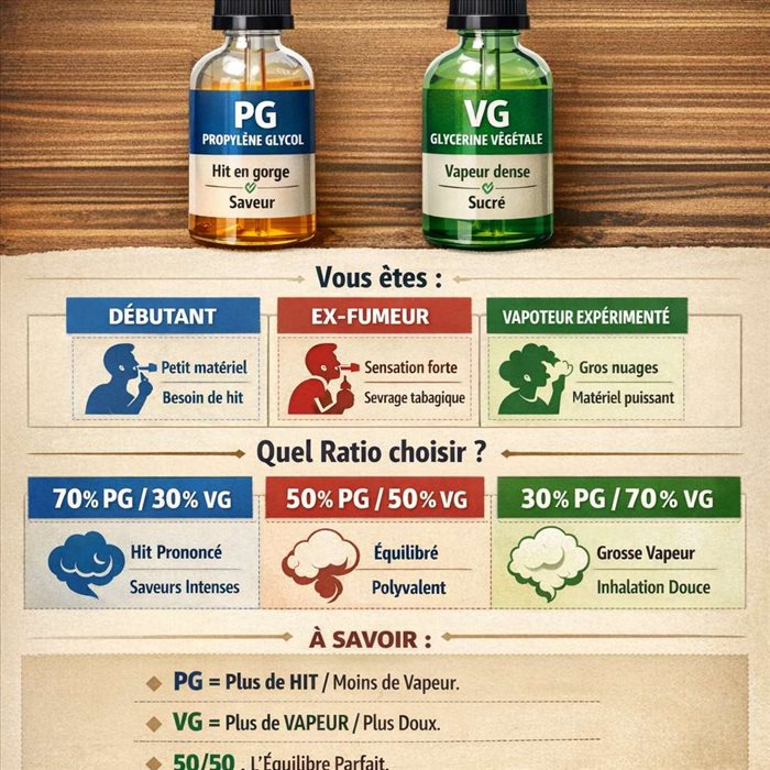 Ratio PG/VG : comment bien choisir son e-liquide de vape